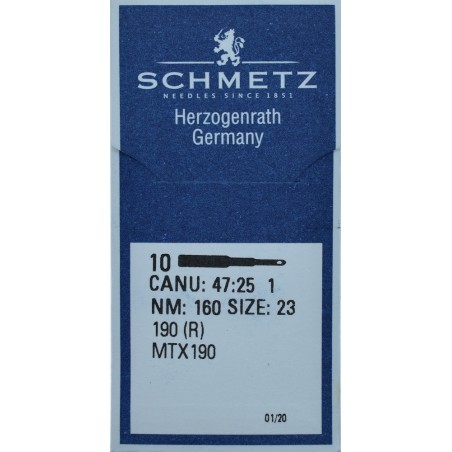 SCHMETZ sewing machine needles CANU 47:25 190R MTX190 Size 160/23